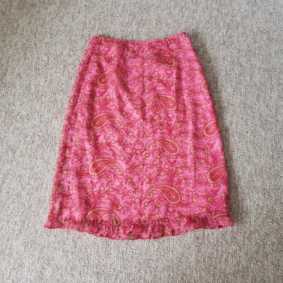 Highwaisted ESprit midi pink patterned skirt - Picture 2 of 8